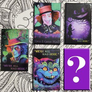 Set of 4 Alice in Wonderland Magnets, plus one bonus freebie.